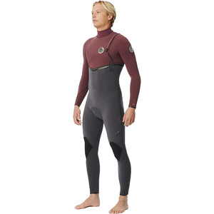 2024 Rip Curl Mnner Flashbomb Pro 3/2mm Zip-frei Neoprenanzug 14OMFS - Maroon